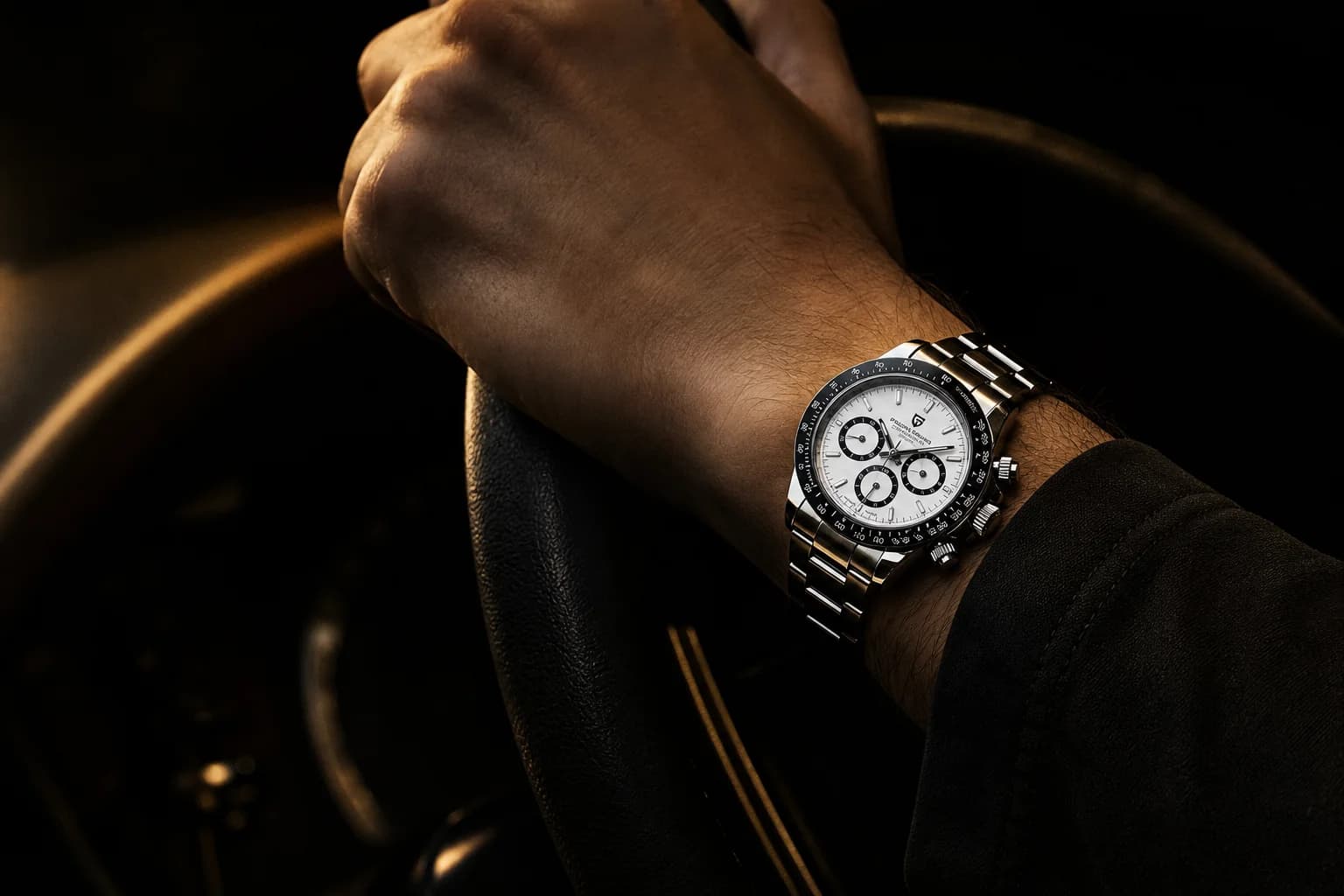 Velmont Chronograph Panda Dial worn on the wrist